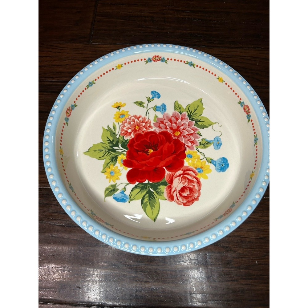 Pioneer woman Sweet Rose Baking Pie Plate Florals 10.5"